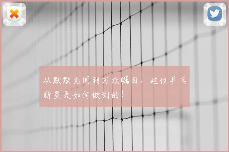 从默默无闻到万众瞩目，这位乒乓新星是如何做到的！